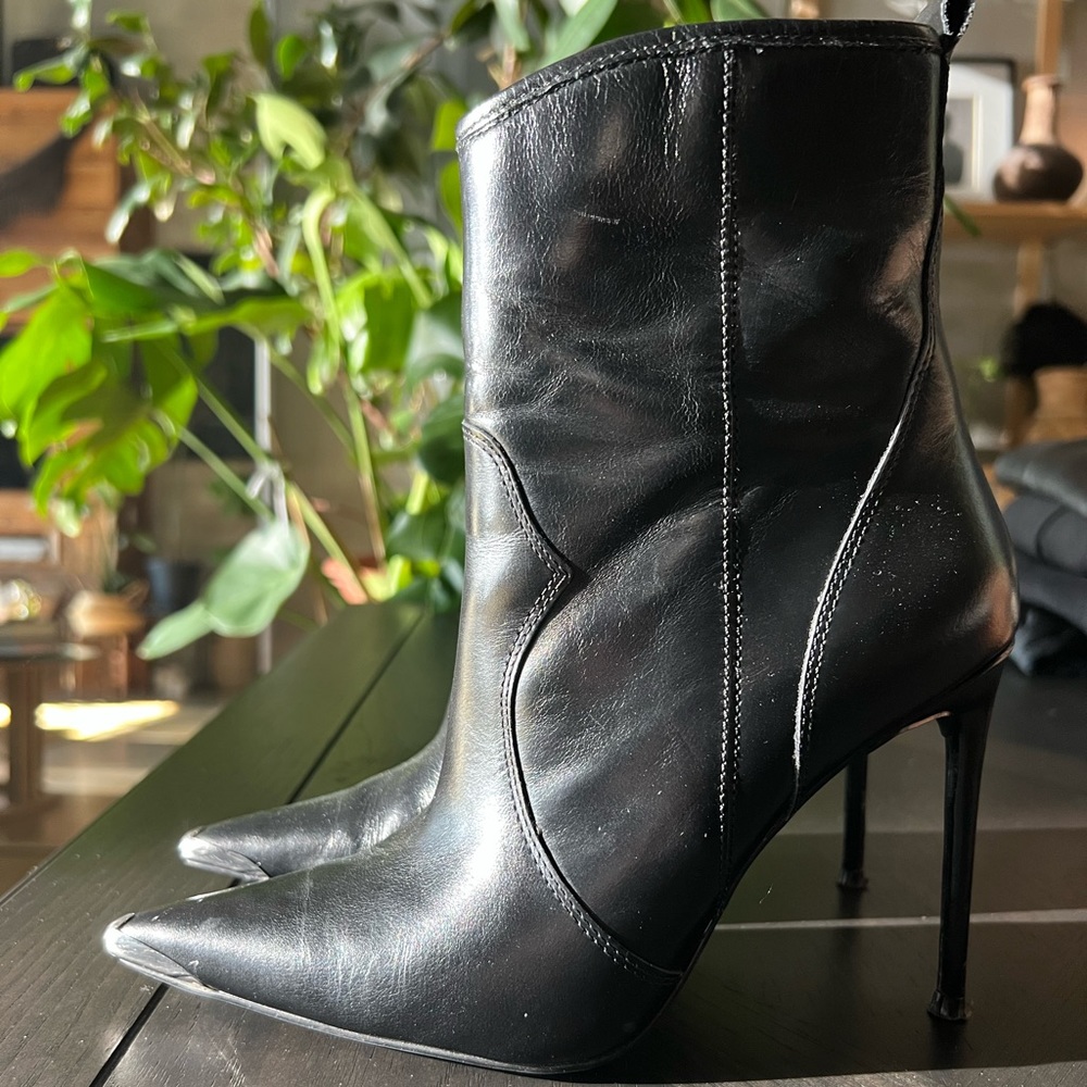 Winnie Harlow X SM black stiletto boots